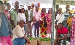 Stakeholders and farmers at the coffee seedlings distribution event at CARI