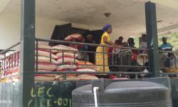 Field workers assembled for ration