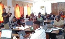 Technical staff from University of Liberia, Central Agricultural Research Institute, and the Ministry of Agriculture participating in the workshop technical session