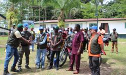 Dr. Samuel Mesele officially hands over gadgets and equipment to CARI) for the nationwide soil data collection and classification survey under the Soils4Liberia Project.