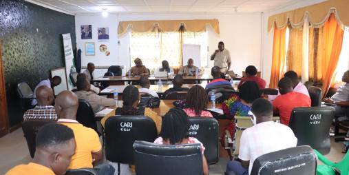 Dr. Arthur Bob Karnuah is introducing AfricaRice new Country Representative, Dr. Mustapha Gaye