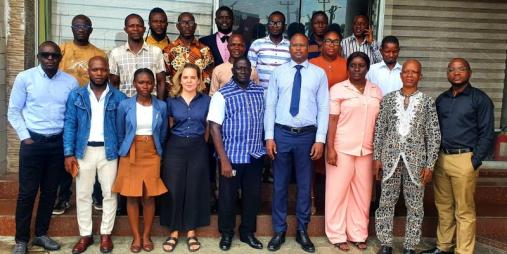 Technicins and Meteorologists at trainig session in Monrovia